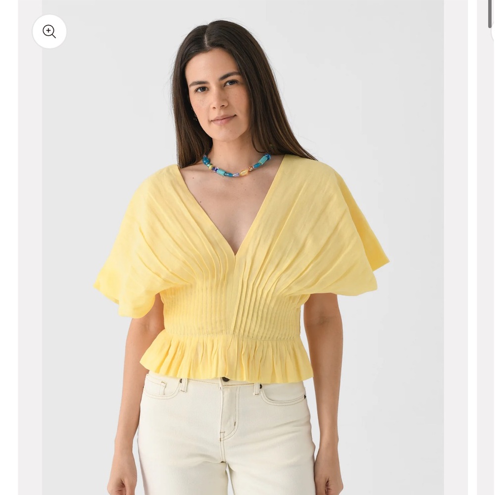 Sea New York Zora Top Sunny Yellow V-Neck Blouse